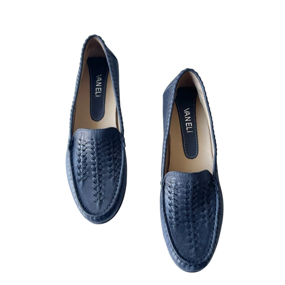 Van Eli Blue Leather Loafers Flats - 8N - Picture 3 of 7